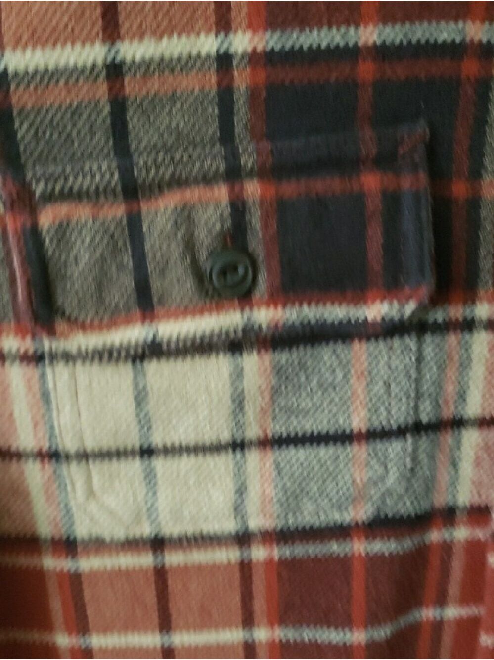 American Eagle Outfitters Brick Redish Rust Orange Plaid Heavy Flannel/Shacket - Picture 6 of 9